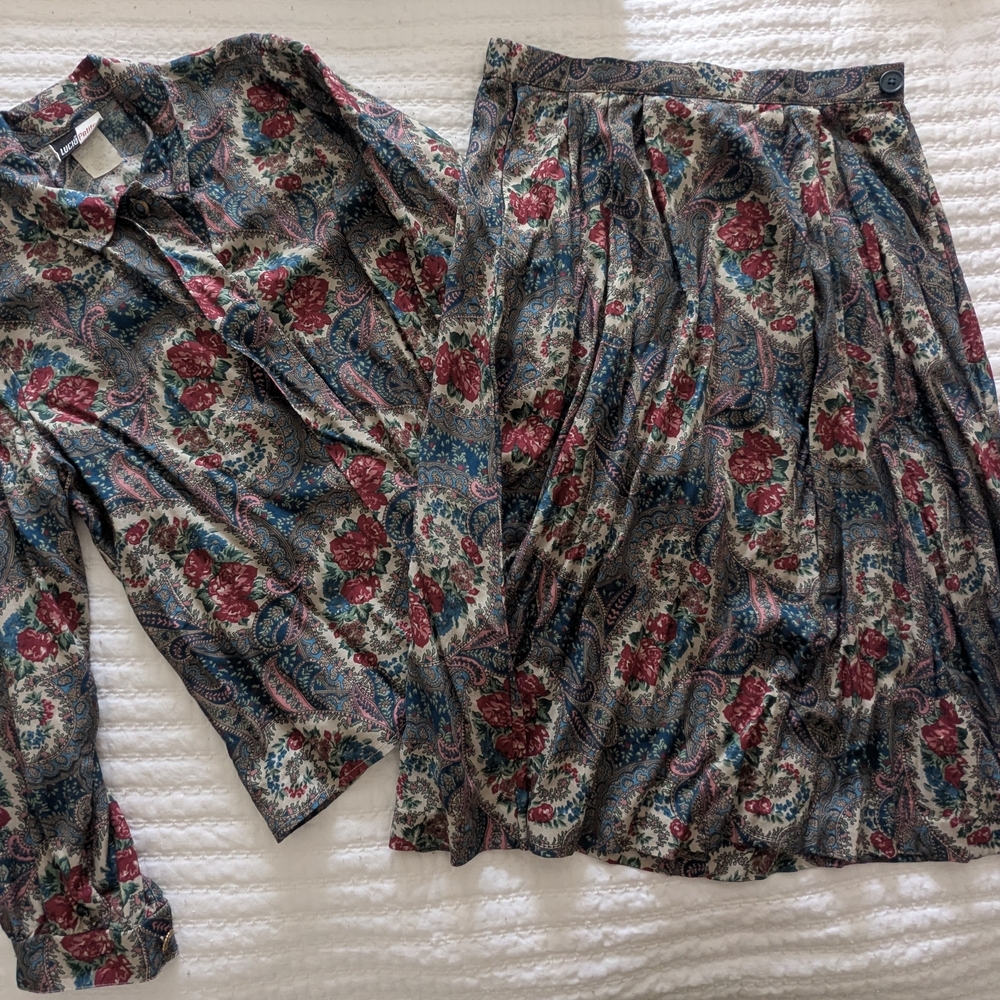 Floral Print Skirt Set